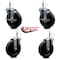 Service Caster 5'' Hard Rubber Wheel Swivel 7/16'' Grip Ring Stem Caster Set 2 Brakes, 4PK SCC-GR20S514-HRS-TLB-716138-2-S-2 - alternate 2
